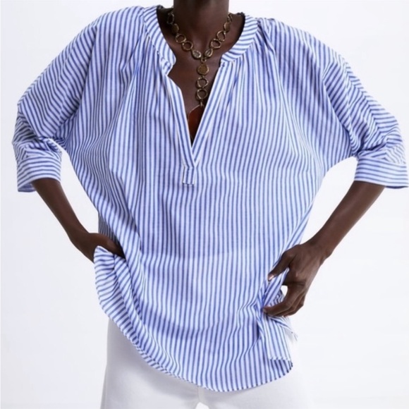 Zara 💙 oversized striped tunic - Picture 1 of 4